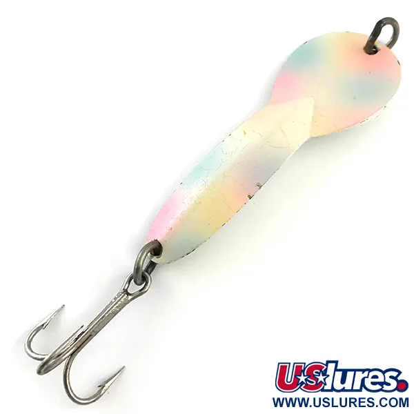 Vintage   Glen Evans Loco 3, 3/5oz Rainbow Pearl fishing spoon #5400