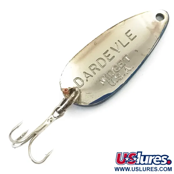 Vintage  Eppinger Dardevle Midget, 3/16oz Nickel / Blue fishing spoon #5403