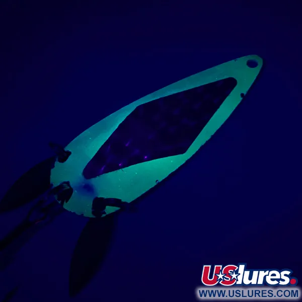 Vintage   Marathon (with sonic blades) UV, 3/5oz Yellow / Nickel fishing spoon #5411