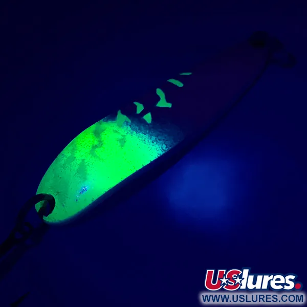 Vintage  Luhr Jensen Krocodile Die #4, 2/3oz White Pearl / Green /  fishing spoon #5417