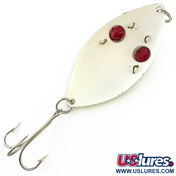 Vintage  Eppinger Red Eye Wiggler, 1oz Fluorescent Green / Red / White fishing spoon #5419