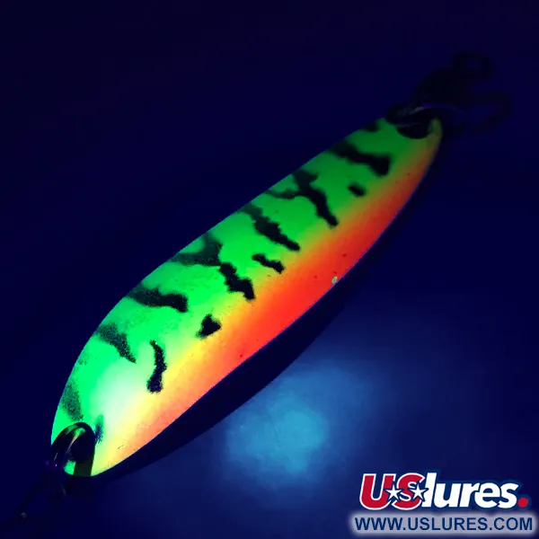 Vintage  Luhr Jensen Krocodile Die #3, 1/3oz Fire Tiger fishing spoon #5421