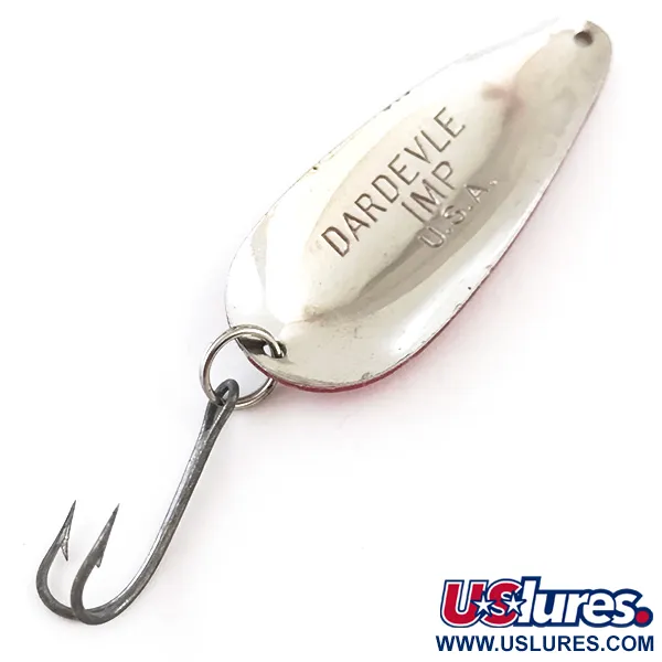 Vintage  Eppinger Dardevle Imp, 2/5oz Red / White / Nickel fishing spoon #5424