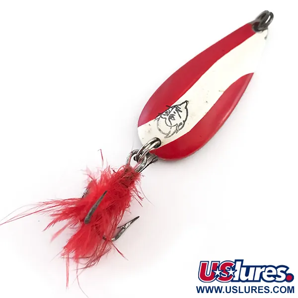Vintage  Eppinger  Dardevle Spinnie, 1/3oz Red / White / Nickel fishing spoon #5426