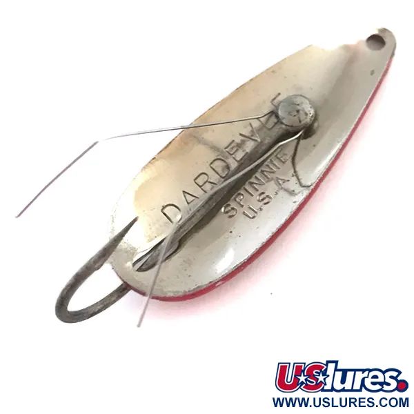 Vintage  Eppinger Weedless Dardevle Spinnie, 1/3oz Red / White / Nickel fishing spoon #5431