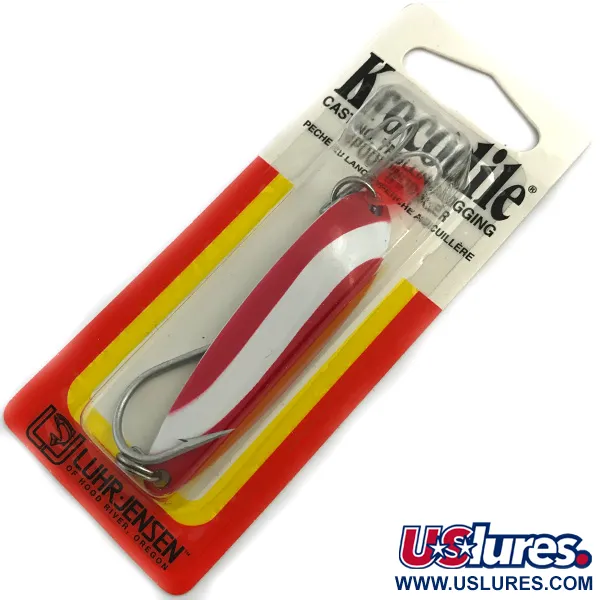  Luhr Jensen Krocodile Die #4, 1/2oz Red / White fishing spoon #5453