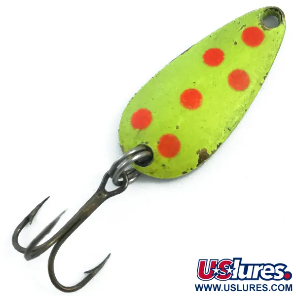 Vintage   Luhr Jensen, 3/16oz Yellow / Red / Gold fishing spoon #5465