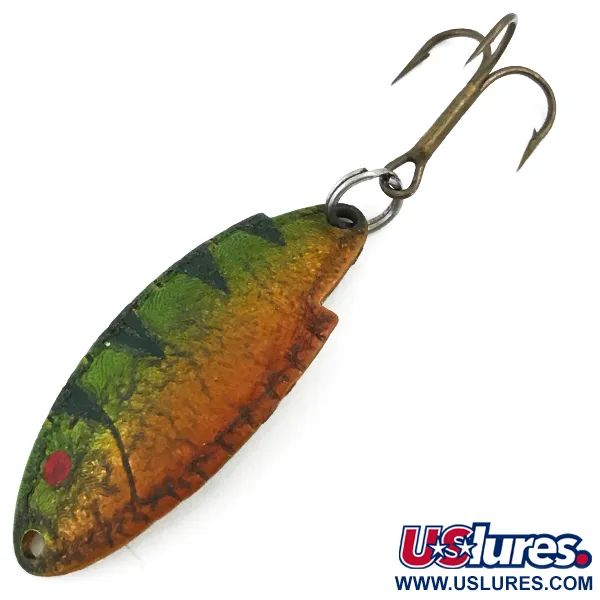 Vintage   Thomas Buoyant, 3/16oz Golden Fire Tiger fishing spoon #5481