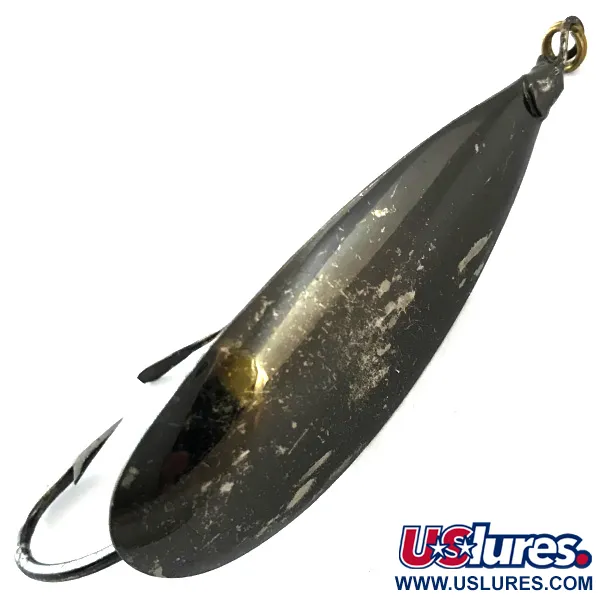 Vintage   Weedless Johnson Silver Minnow, 2/5oz Black fishing spoon #5508