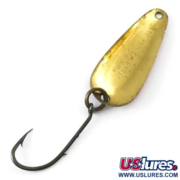 Vintage   Nebco FlashBait 366, 1/16oz Red / White / Gold fishing spoon #5511