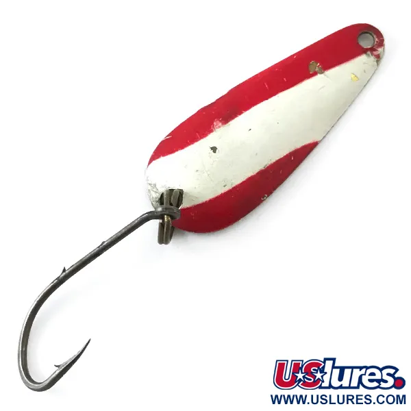 Vintage   Nebco FlashBait 366, 1/16oz Red / White / Gold fishing spoon #5511