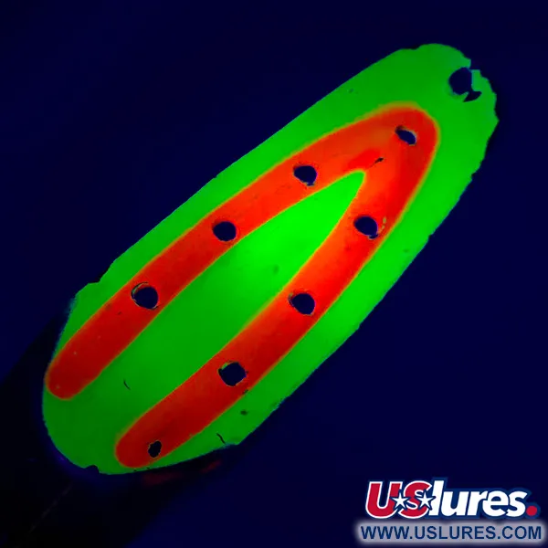 Vintage  Rustowicz Charger №3 UV, 2/5oz Yellow / Red / Nickel UV fishing spoon #5513