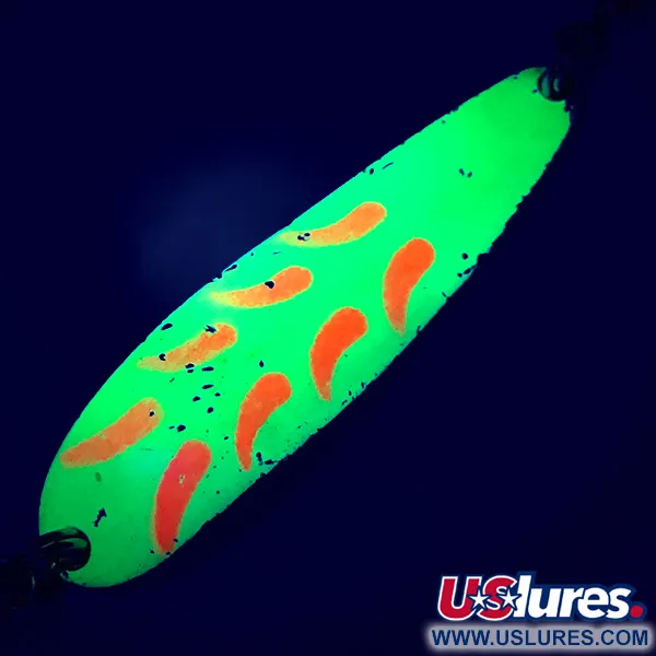 Vintage  Luhr Jensen Krocodile Die #4 UV, 2/3oz Yellow / Red / Gold fishing spoon #5523