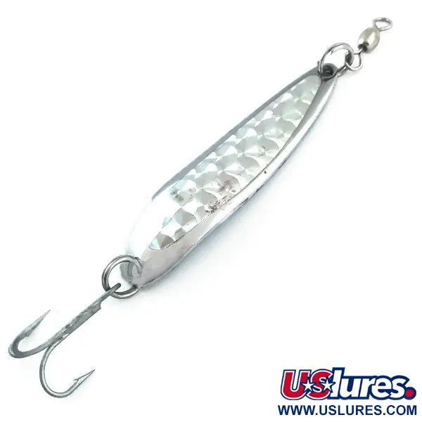 Vintage  Luhr Jensen Krocodile Die #4, 1/2oz Nickel fishing spoon #5524