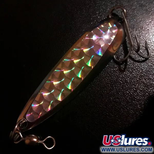 Vintage  Luhr Jensen Krocodile Die #4, 1/2oz Nickel fishing spoon #5524