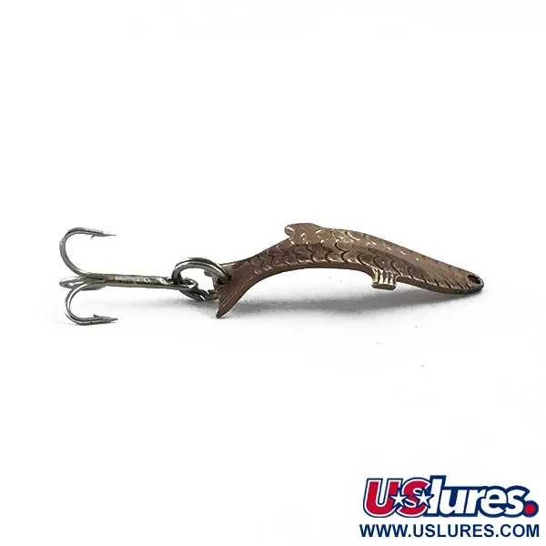 Vintage  Acme Phoebe, 3/32oz Copper (Gloss and Matte Stripe) fishing spoon #5525