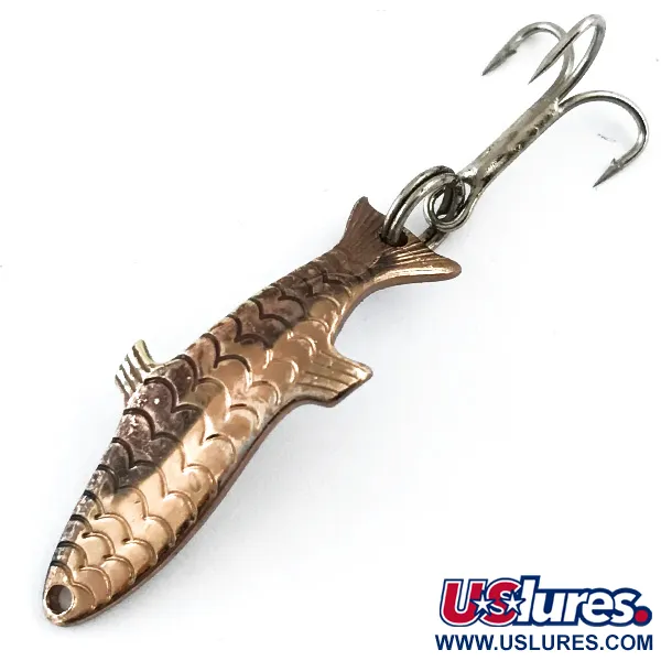 Vintage  Acme Phoebe, 3/32oz Copper (Gloss and Matte Stripe) fishing spoon #5525