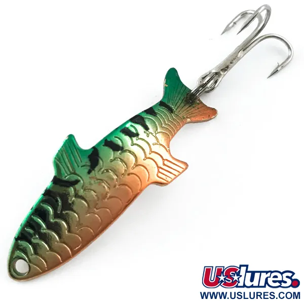 Vintage  Acme Phoebe, 1/8oz Golden Fire Tiger fishing spoon #5526