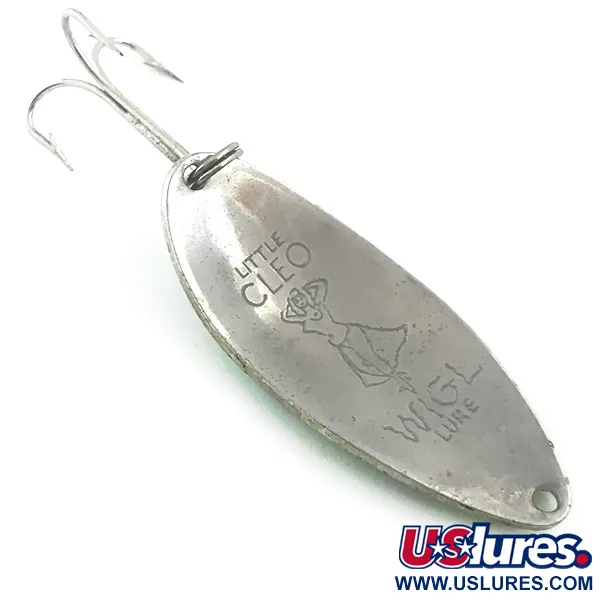 Vintage  Seneca Little Cleo (Hula Girl), 1/2oz Green / Red / Nickel fishing spoon #5531