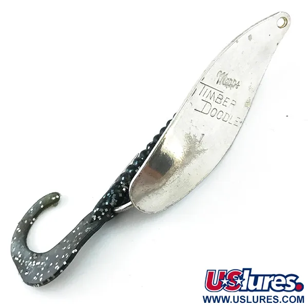 Vintage   Mepps Timber Doodle 1, 2/5oz Silver fishing spoon #5538