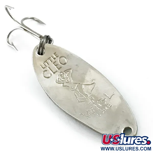 Vintage  Seneca Little Cleo (Hula Girl), 1/3oz Nickel / Green fishing spoon #5540