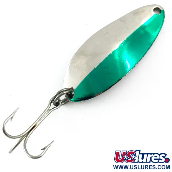 Vintage  Seneca Little Cleo (Hula Girl), 1/3oz Nickel / Green fishing spoon #5540
