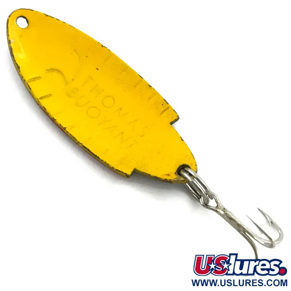 Vintage   Thomas Buoyant, 1/4oz Black Trout / Yellow fishing spoon #5545