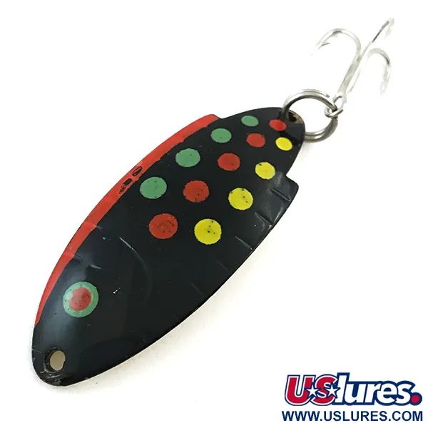 Vintage   Thomas Buoyant, 1/4oz Black Trout / Yellow fishing spoon #5545