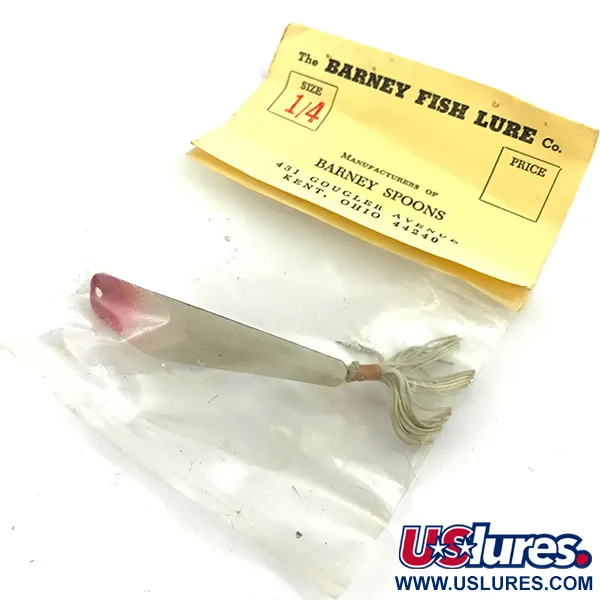   Weedless Barney Spoon, 1/4oz Red / White fishing spoon #5551