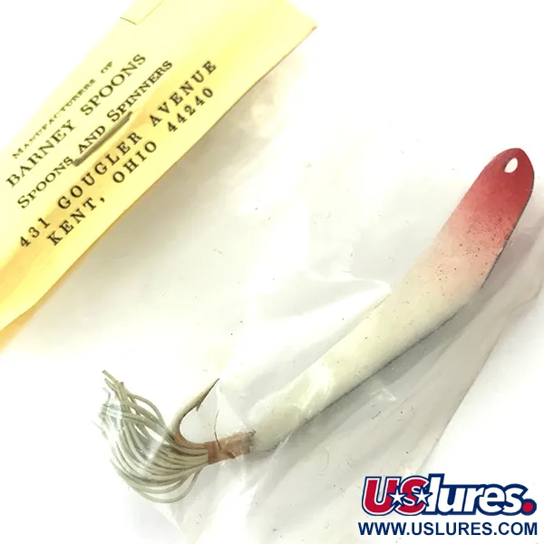   Weedless Barney Spoon, 1/4oz Red / White fishing spoon #5551
