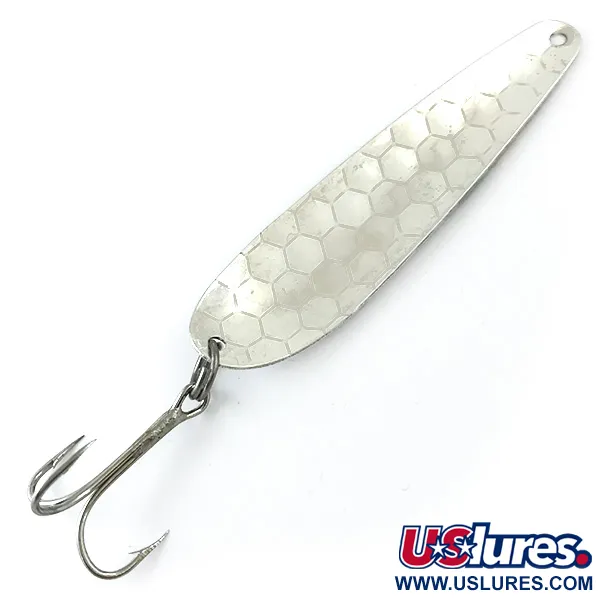 Vintage  Len Thompson Northern King 28 UV, 1/2oz Silver / Yellow / Green UV fishing spoon #5568