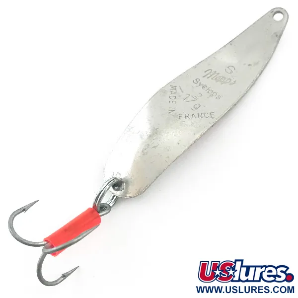 Vintage   Mepps Syclops 2, 3/5oz Silver / Pink fishing spoon #5571