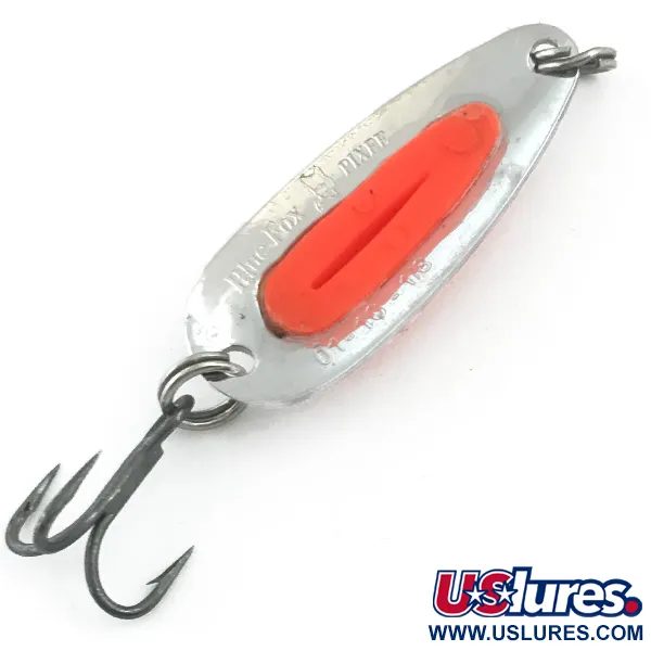 Vintage   Blue Fox Pixee UV​, 3/16oz Hammered Nickel / Pink fishing spoon #5580