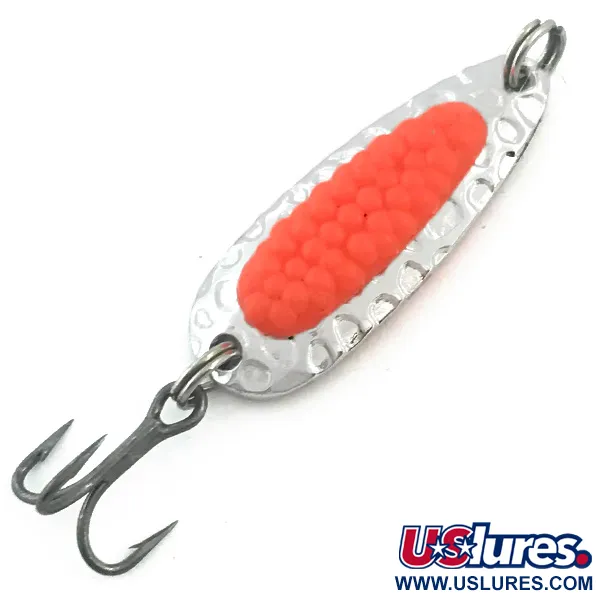 Vintage   Blue Fox Pixee UV​, 3/16oz Hammered Nickel / Pink fishing spoon #5580