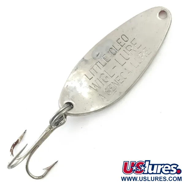Vintage  Seneca Little Cleo, 1/4oz Nickel / Orange fishing spoon #5583