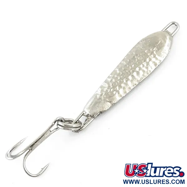 Vintage  Unknown Jig Lure, 3/16oz Hammered Nickel fishing spoon #5588