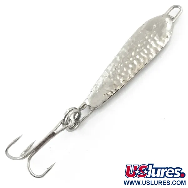 Vintage  Unknown Jig Lure, 3/16oz Hammered Nickel fishing spoon #5588