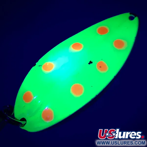 Vintage  TODDCO Main liner UV, 3/4oz Yellow / Nickel fishing spoon #5595