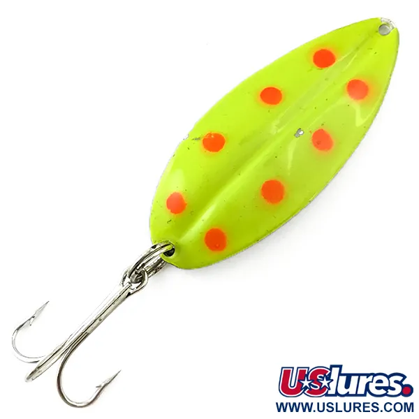 Vintage  TODDCO Main liner UV, 3/4oz Yellow / Nickel fishing spoon #5595