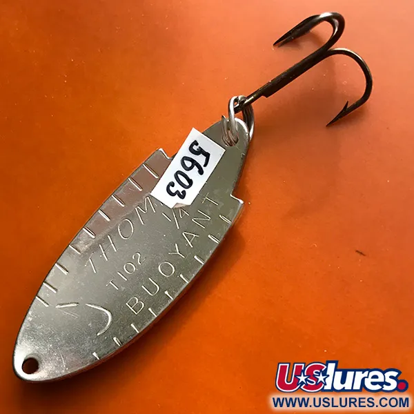 Vintage   Thomas Buoyant, 1/4oz Rainbow Trout / Nickel fishing spoon #5603