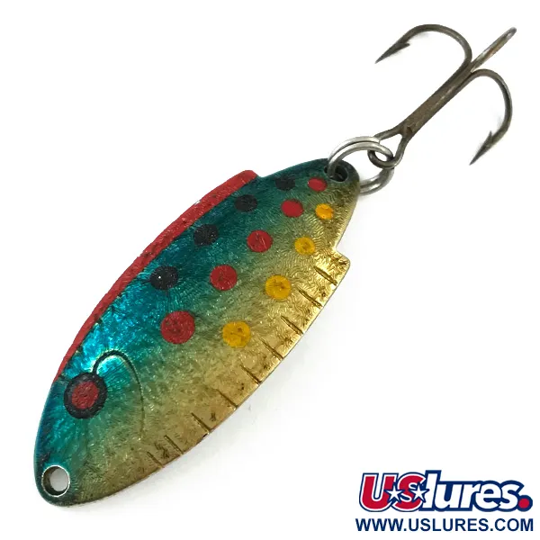 Vintage   Thomas Buoyant, 1/4oz Rainbow Trout / Nickel fishing spoon #5603