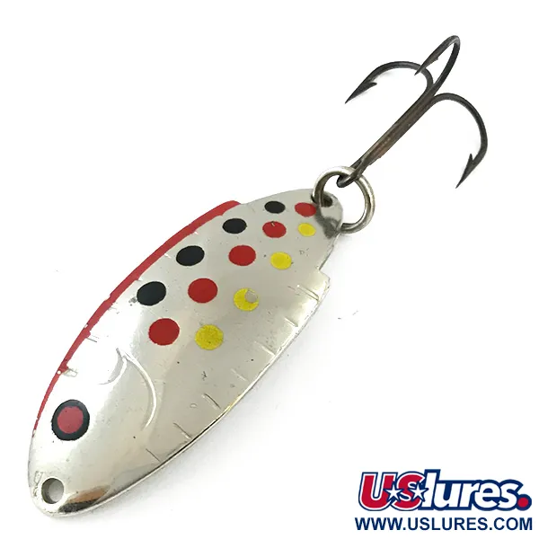 Vintage   Thomas Buoyant, 1/4oz Nickel / Red / Black / Yellow fishing spoon #5604
