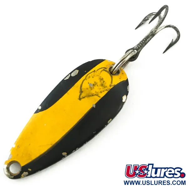 Vintage  Eppinger Dardevle Midget, 3/16oz Black / Yellow / Nickel fishing spoon #5605