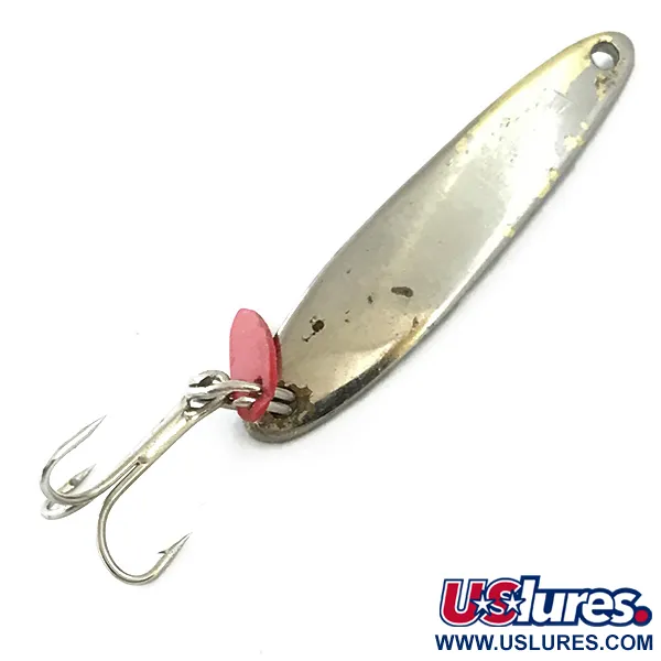 Vintage   Bay de Noc Swedish pimple, 3/16oz Nickel fishing spoon #5608