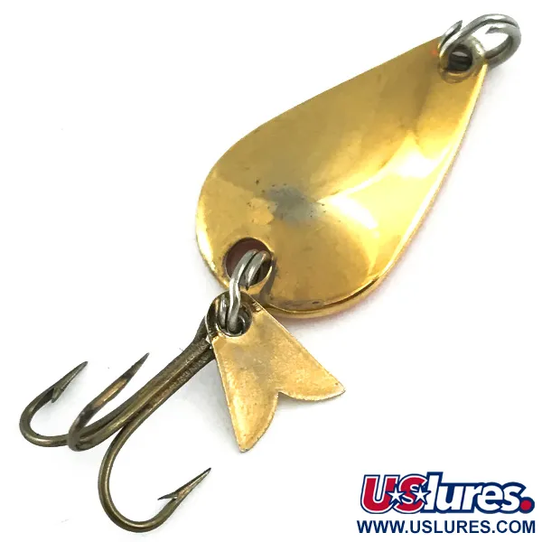 Vintage  Acme K.O. Wobbler UV, 1/8oz Gold / Orange fishing spoon #5614