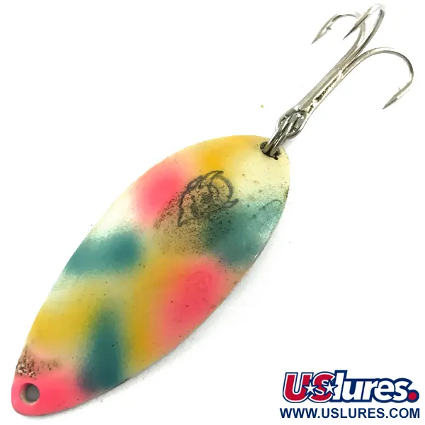 Vintage  Eppinger Dardevle Devle Dog 7700, 1/2oz Rainbow Pearl / Nickel fishing spoon #5616