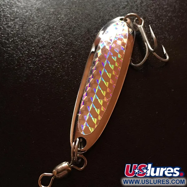 Vintage  Luhr Jensen Krocodile Die #3, 1/3oz Nickel fishing spoon #5617