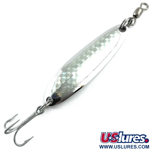 Vintage  Luhr Jensen Krocodile Die #3, 1/3oz Nickel fishing spoon #5617