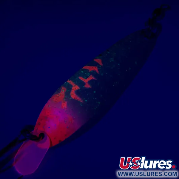 Vintage  Luhr Jensen Krocodile Die #3, 1/3oz White / Pink / Nickel fishing spoon #5621