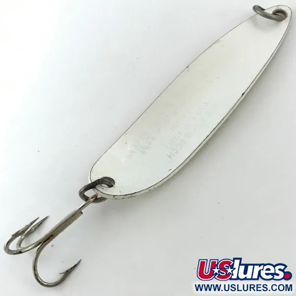 Vintage  Luhr Jensen Krocodile Die #5 Glow UV, 3/4oz Red / White fishing spoon #5623